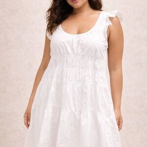 FA Scoop Neck Mini Dress in White